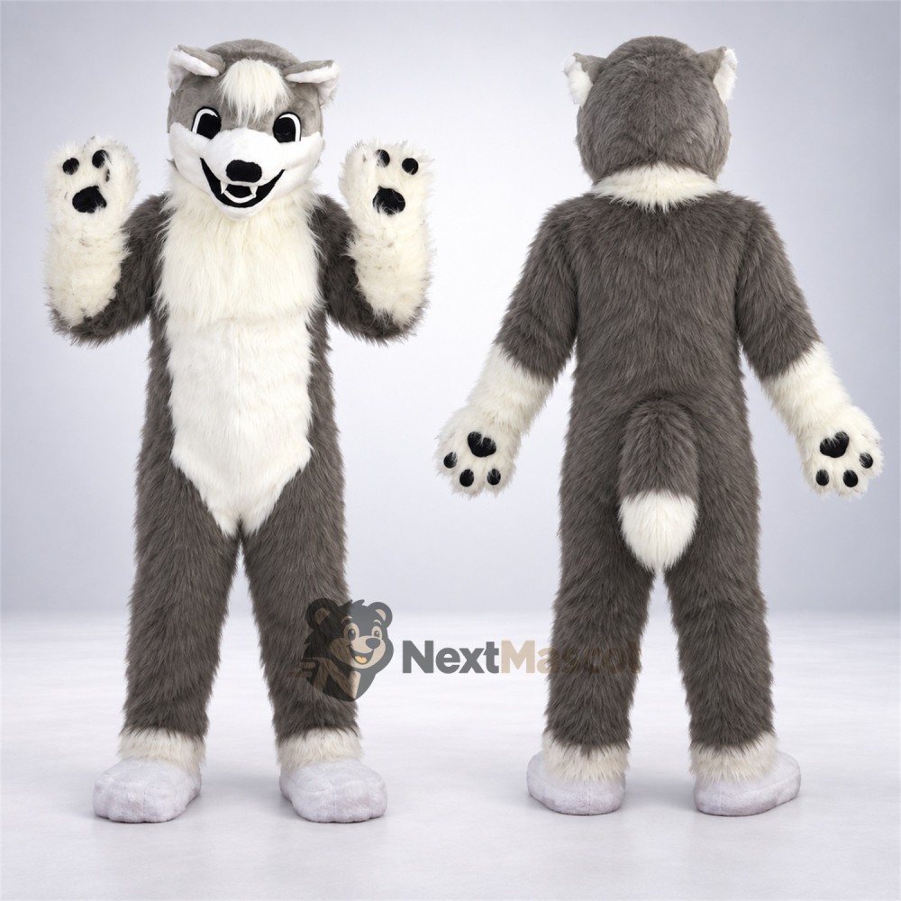 Wolf Mascot Costume - Gray for Promotions Wolf Mascot Costume - Gray for Promotions