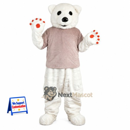 Bear Mascot Costume - Pink Shirt Bear Mascot Costume - Pink Shirt