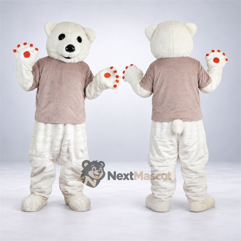 Bear Mascot Costume - Pink Shirt Bear Mascot Costume - Pink Shirt
