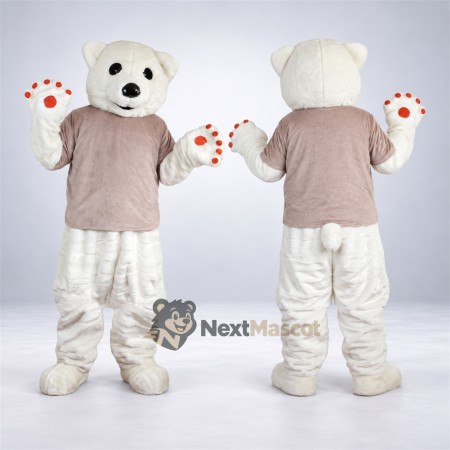 Bear Mascot Costume - Pink Shirt Bear Mascot Costume - Pink Shirt