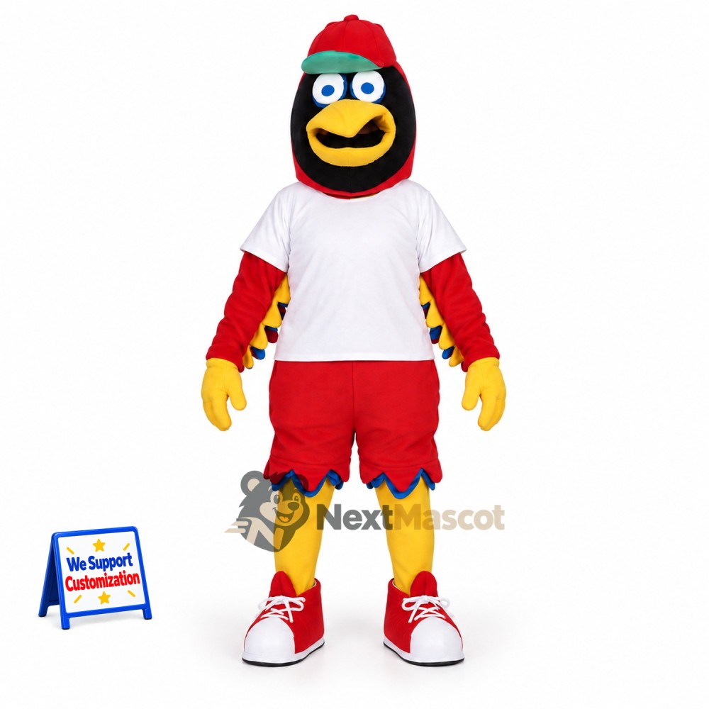 Bird Mascot Costume - Red for School Events Bird Mascot Costume - Red for School Events