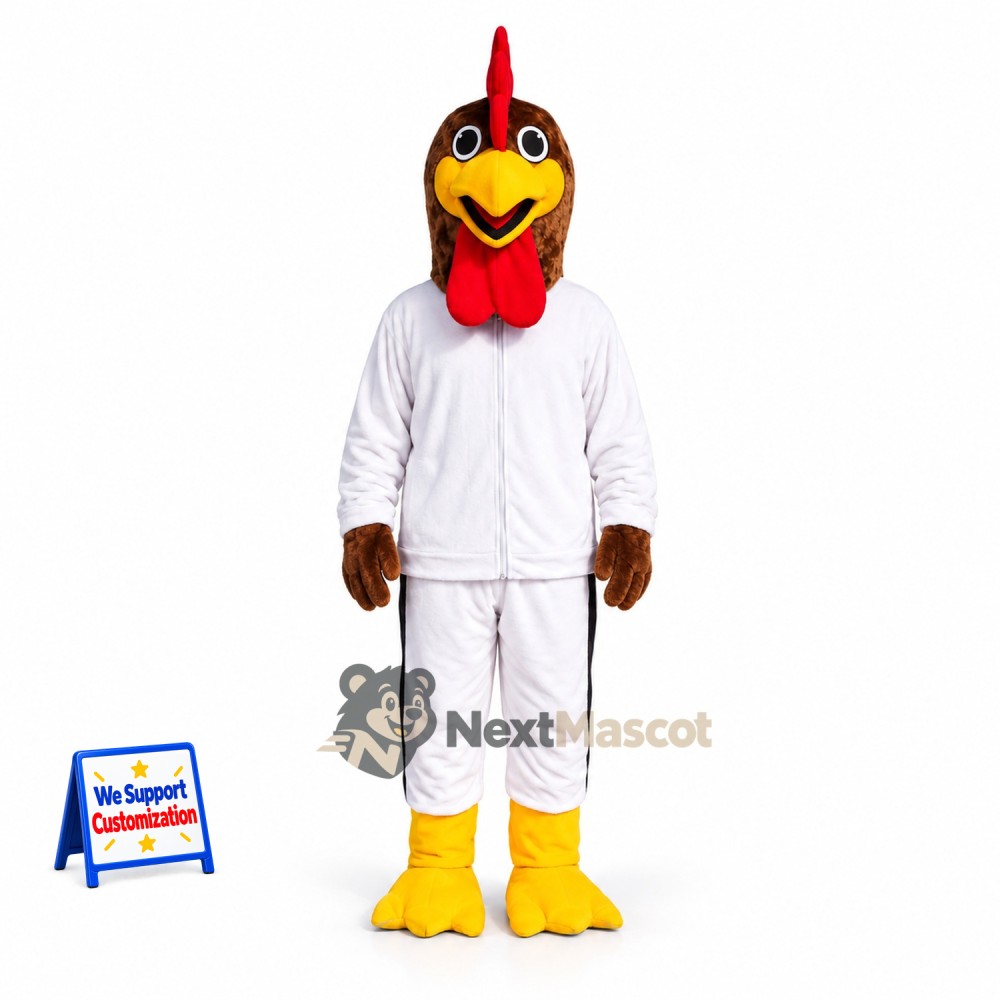 Rooster Mascot Costume - White Uniform for Parades
