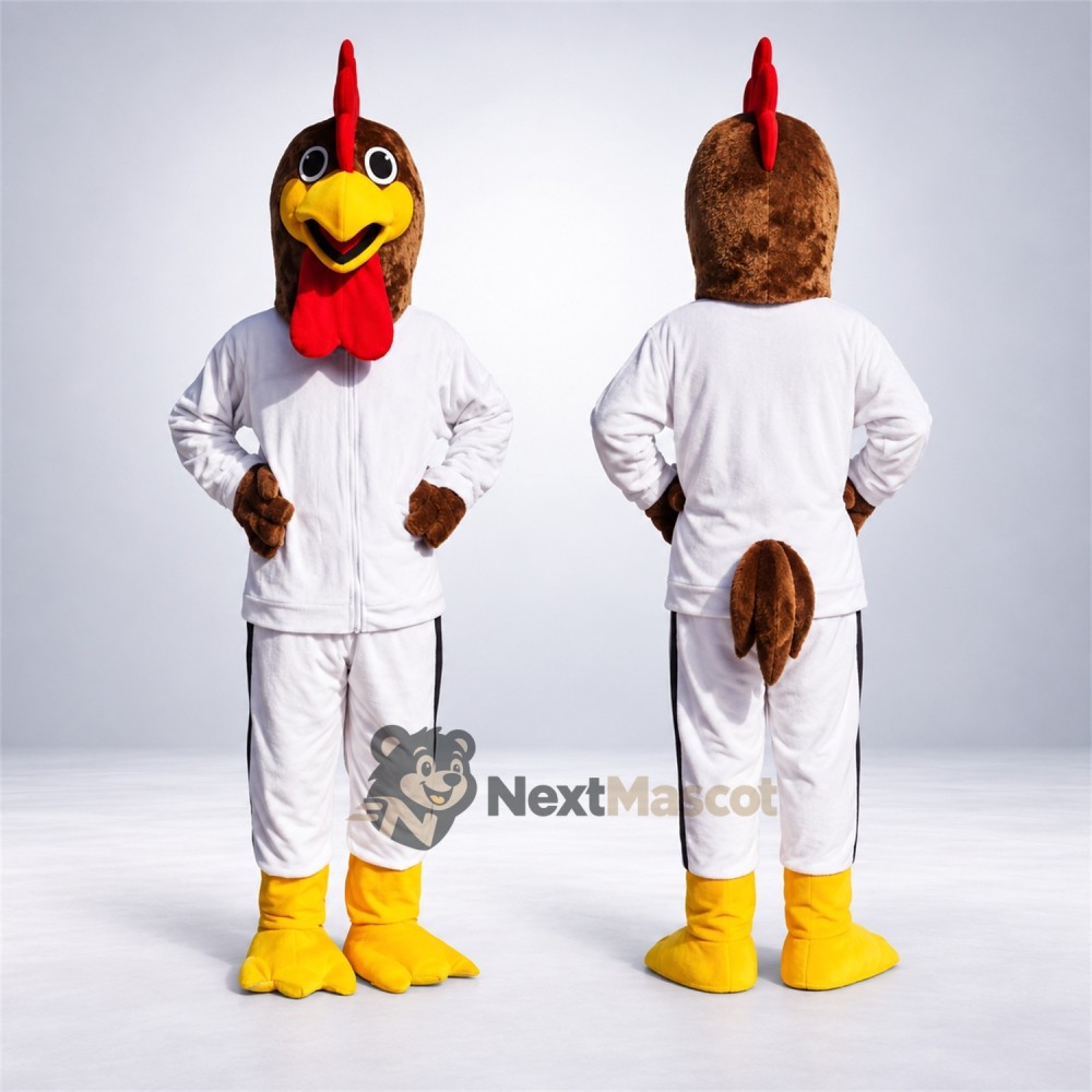 Rooster Mascot Costume - White Uniform for Parades