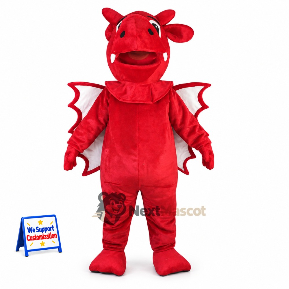 Dragon Mascot Costume - Red Dragon Mascot Costume - Red
