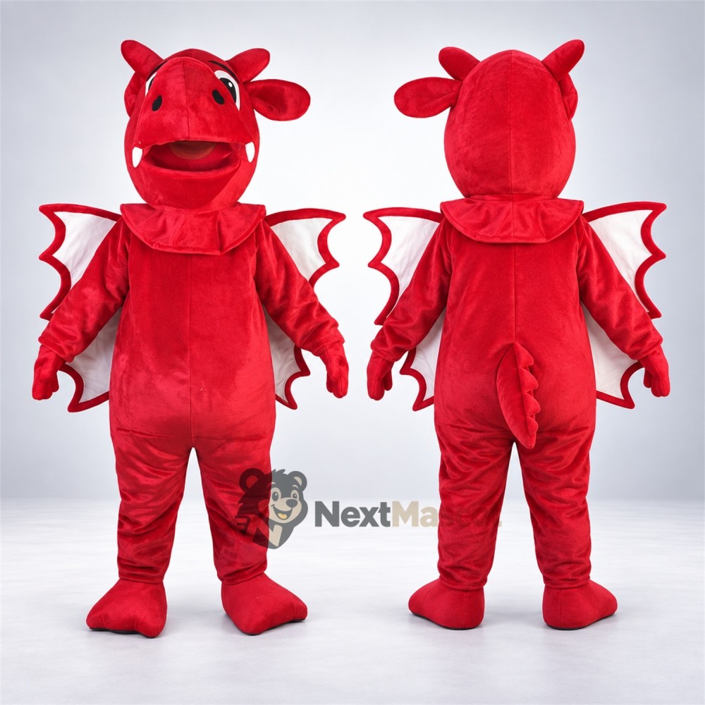 Dragon Mascot Costume - Red Dragon Mascot Costume - Red