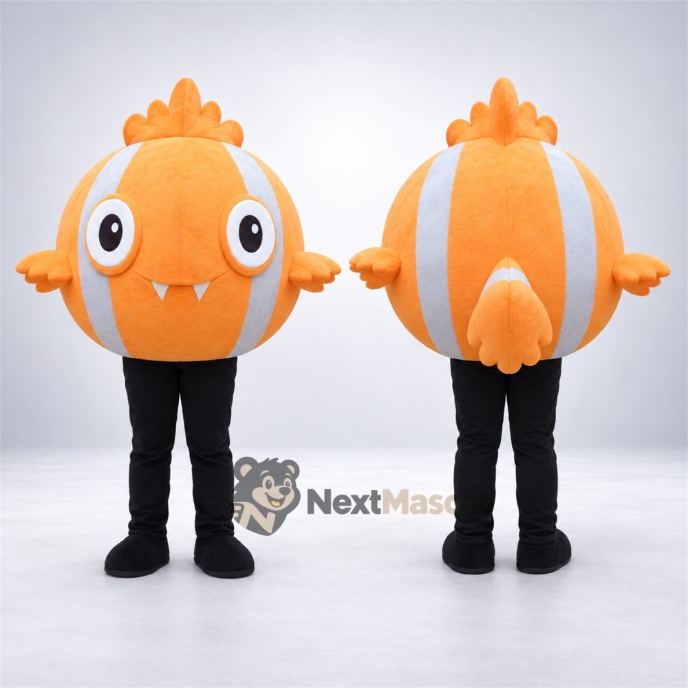 Clownfish Mascot Costume - Orange Clownfish Mascot Costume - Orange