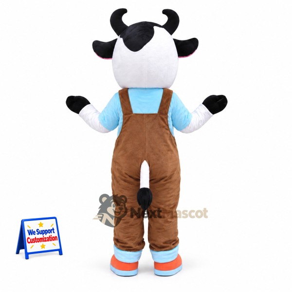 Cow Mascot Costume - Brown Overalls Cow Mascot Costume - Brown Overalls