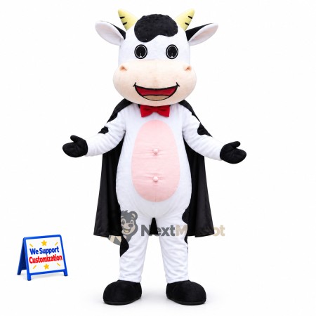 Cow Mascot Costume - Black Cape Cow Mascot Costume - Black Cape