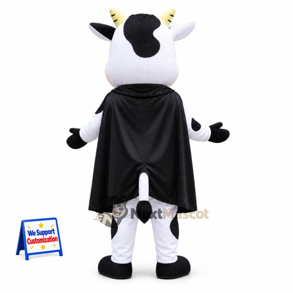 Cow Mascot Costume - Black Cape Cow Mascot Costume - Black Cape