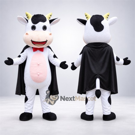 Cow Mascot Costume - Black Cape Cow Mascot Costume - Black Cape
