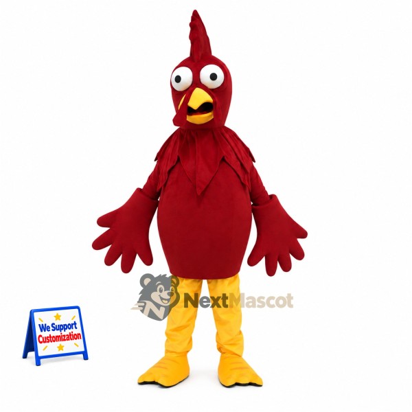 Rooster Mascot Costume - Red for Festivals