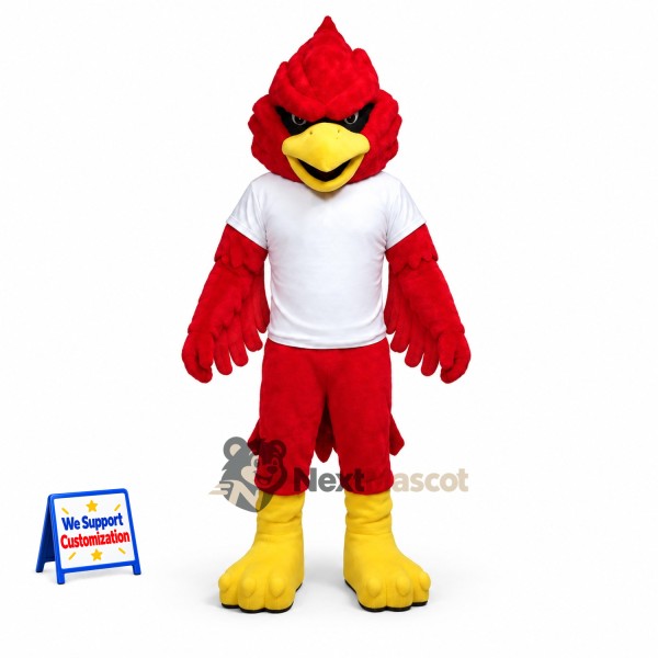 Cardinal Mascot Costume - White Shirt