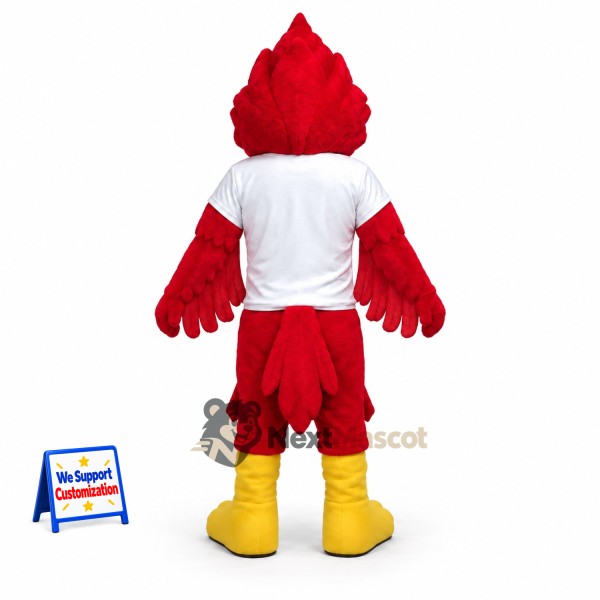 Cardinal Mascot Costume - White Shirt