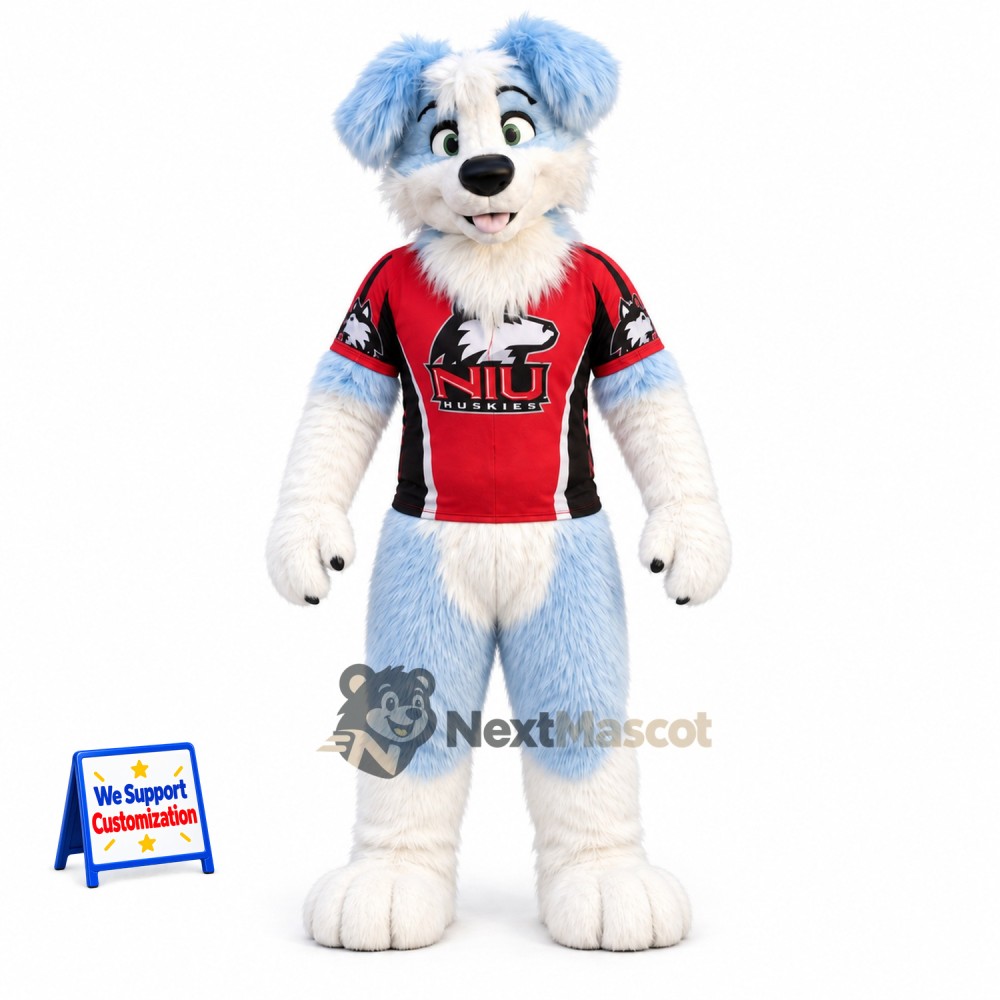 Dog Mascot Costume - Blue and White Dog Mascot Costume - Blue and White