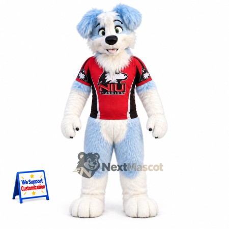 Dog Mascot Costume - Blue and White Dog Mascot Costume - Blue and White