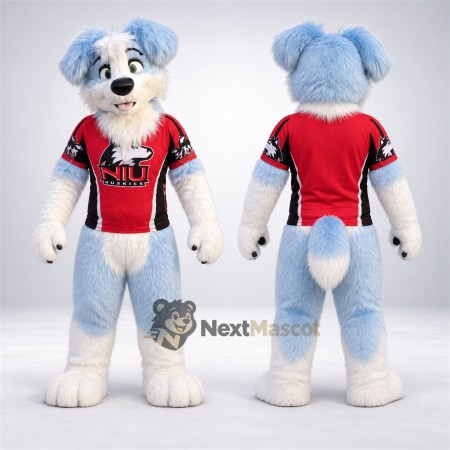 Dog Mascot Costume - Blue and White Dog Mascot Costume - Blue and White