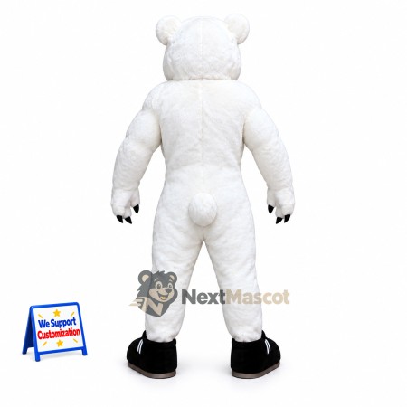 Bear Mascot Costume - Muscular, White for Parades Bear Mascot Costume - Muscular, White for Parades