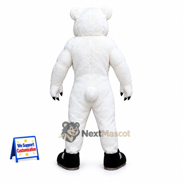 Bear Mascot Costume - Muscular, White for Parades Bear Mascot Costume - Muscular, White for Parades