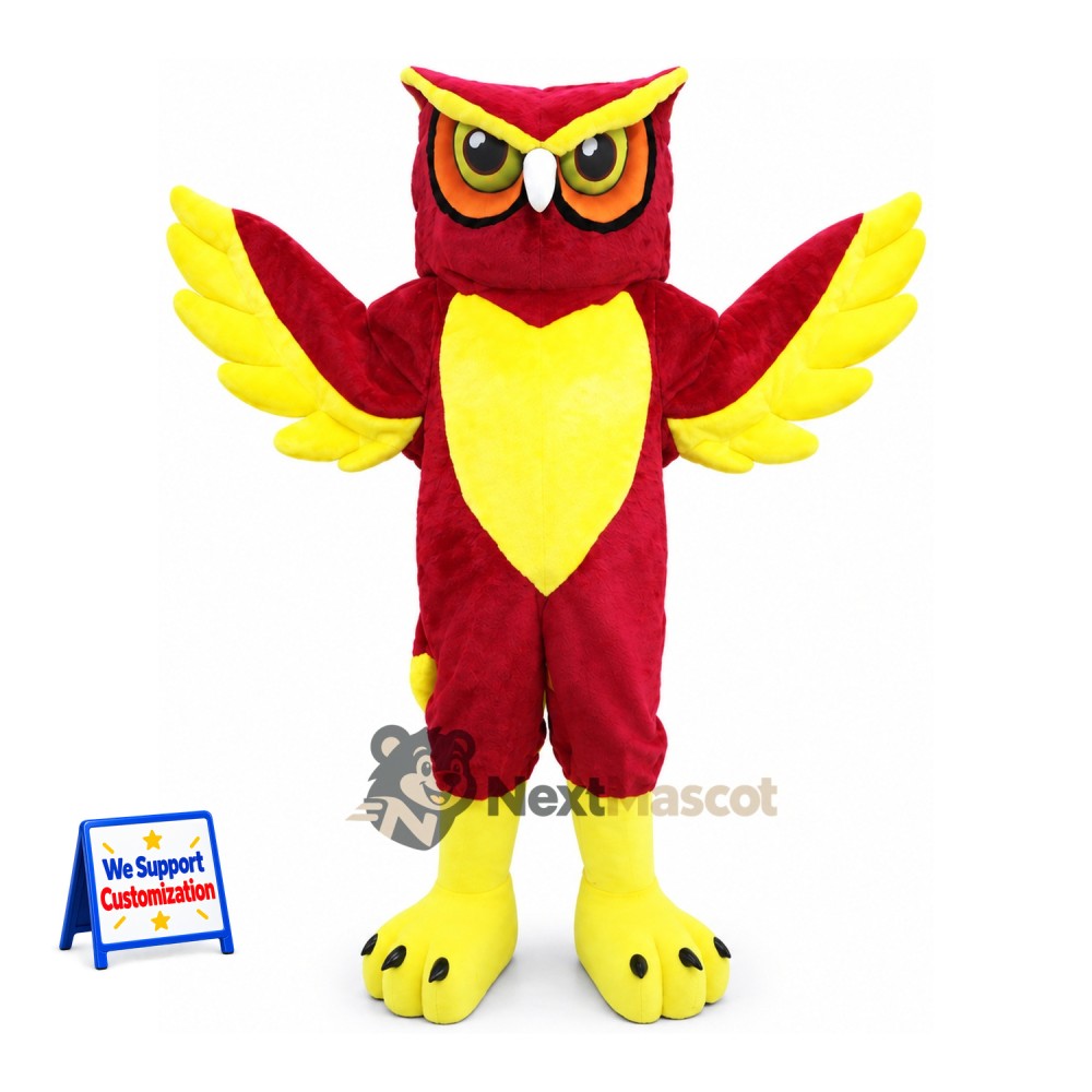 Owl Mascot Costume - Red Owl Mascot Costume - Red