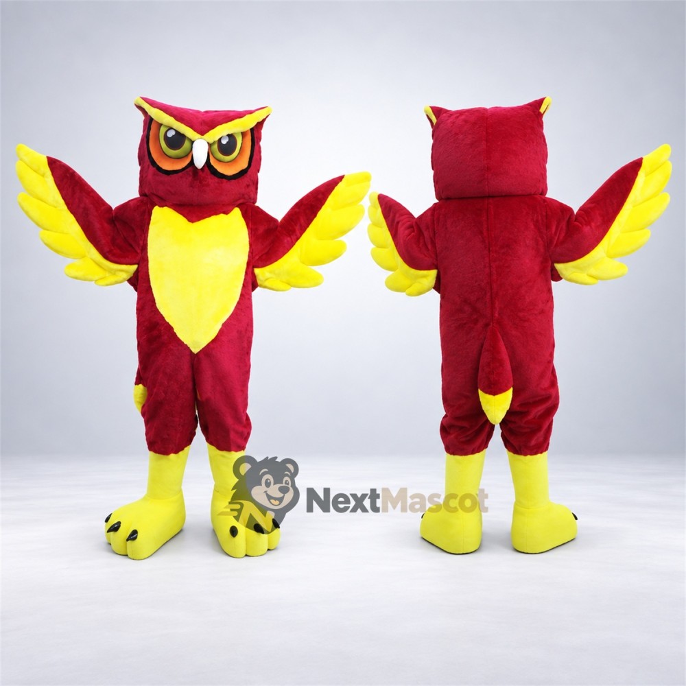 Owl Mascot Costume - Red Owl Mascot Costume - Red