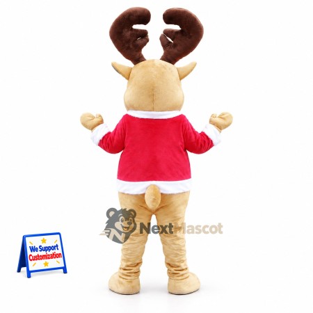 Reindeer Mascot Costume - Red Jacket Reindeer Mascot Costume - Red Jacket