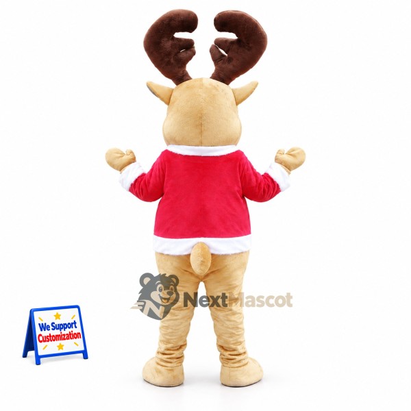 Reindeer Mascot Costume - Red Jacket Reindeer Mascot Costume - Red Jacket