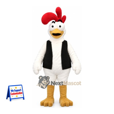 Rooster Mascot Costume - Black Vest Rooster Mascot Costume - Black Vest