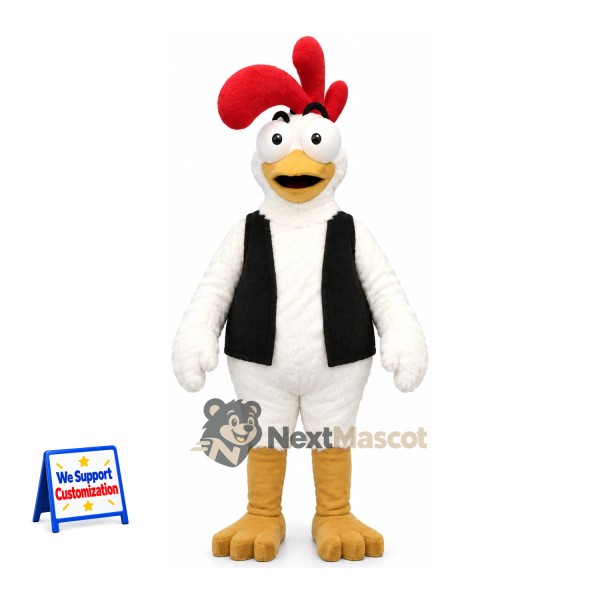 Rooster Mascot Costume - Black Vest