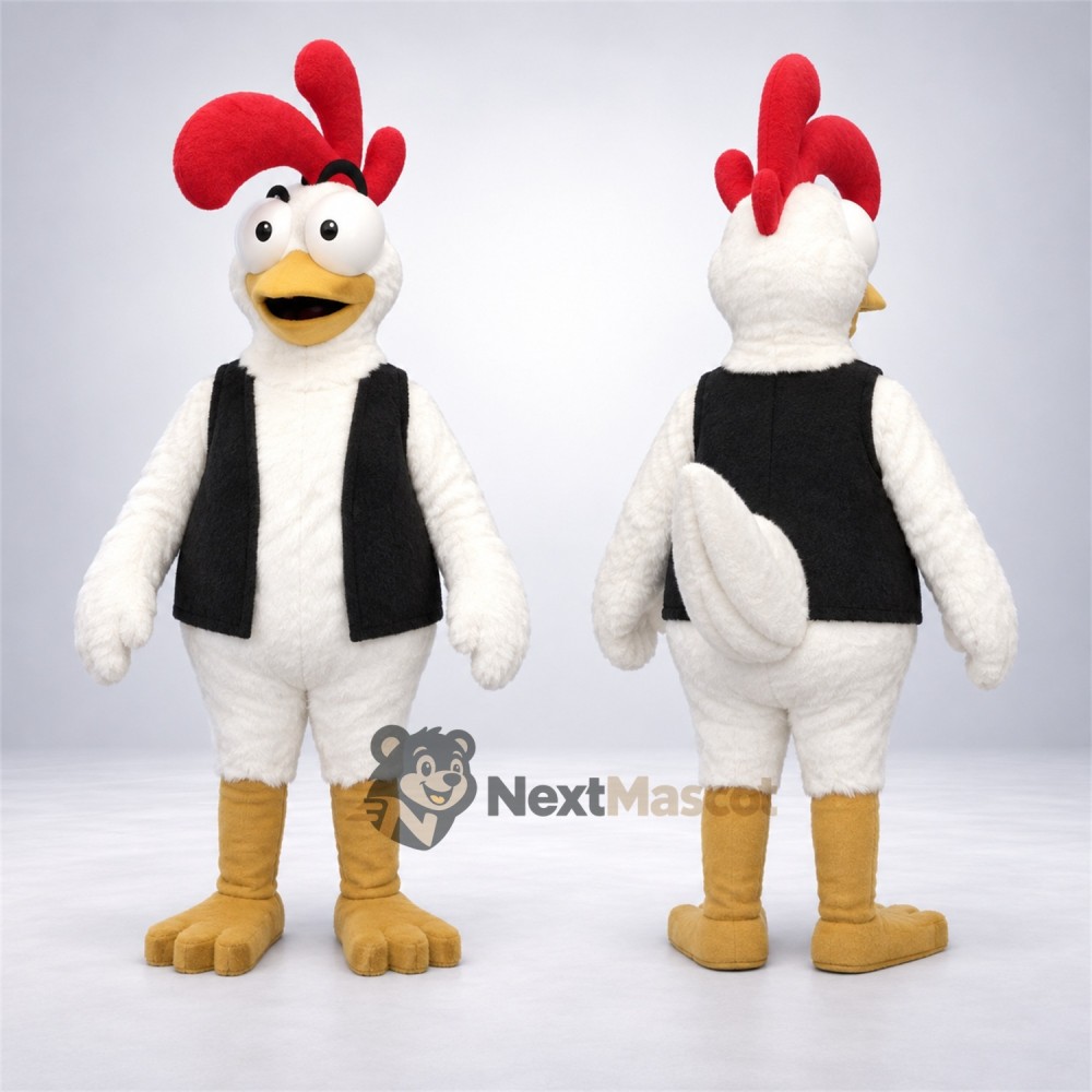 Rooster Mascot Costume - Black Vest Rooster Mascot Costume - Black Vest