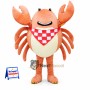 Crab Mascot Costume - Checkered Scarf