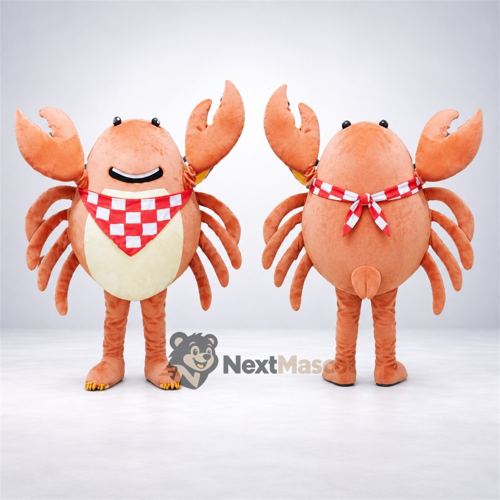 Crab Mascot Costume - Checkered Scarf Crab Mascot Costume - Checkered Scarf