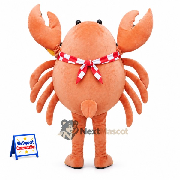Crab Mascot Costume - Checkered Scarf Crab Mascot Costume - Checkered Scarf