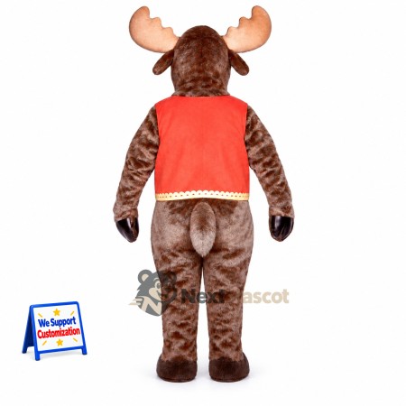 Moose Mascot Costume - Red Vest
