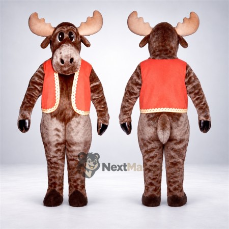 Moose Mascot Costume - Red Vest