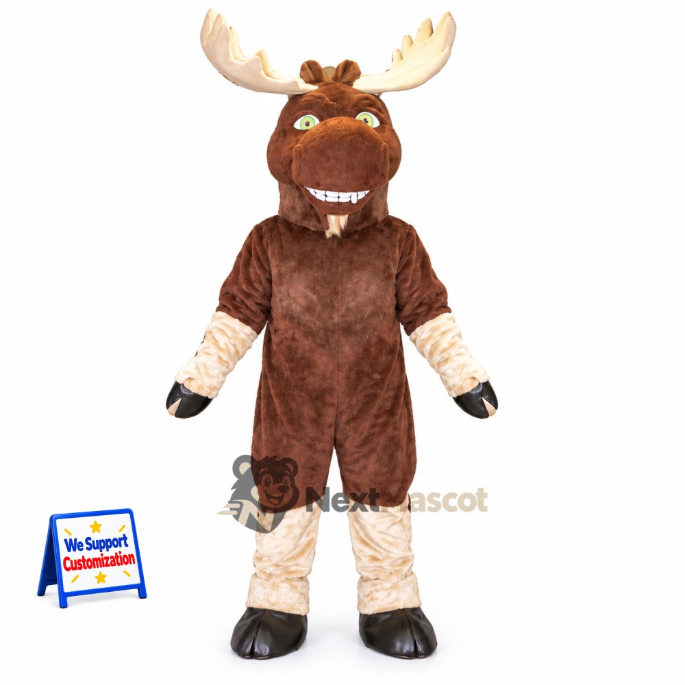 Moose Mascot Costume - Brown for Sports Days Moose Mascot Costume - Brown for Sports Days