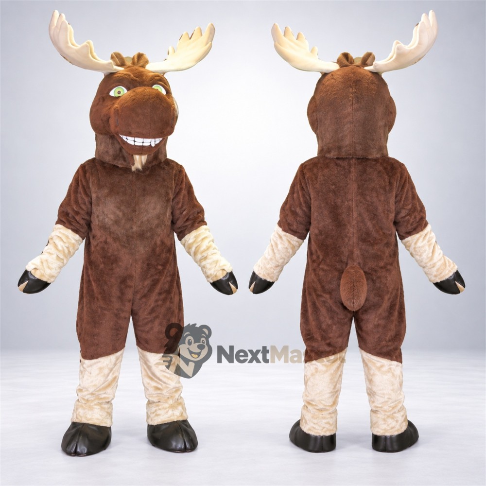 Moose Mascot Costume - Brown for Sports Days Moose Mascot Costume - Brown for Sports Days