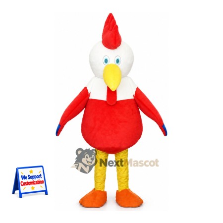 Rooster Mascot Costume - White Head and Red Body Rooster Mascot Costume - White Head and Red Body