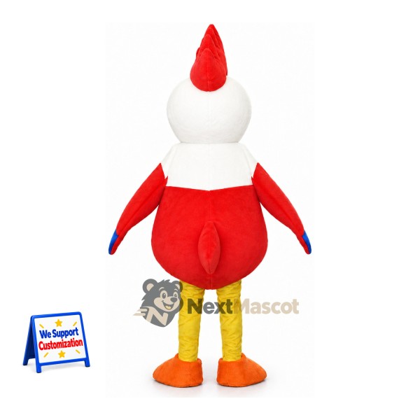 Rooster Mascot Costume - White Head and Red Body Rooster Mascot Costume - White Head and Red Body