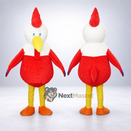 Rooster Mascot Costume - White Head and Red Body Rooster Mascot Costume - White Head and Red Body