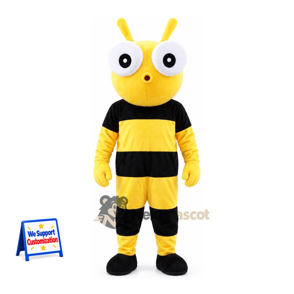 Bee Mascot Costume - Yellow, Tall Antennae Bee Mascot Costume - Yellow, Tall Antennae