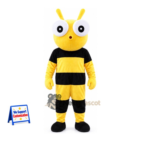 Bee Mascot Costume - Yellow, Tall Antennae