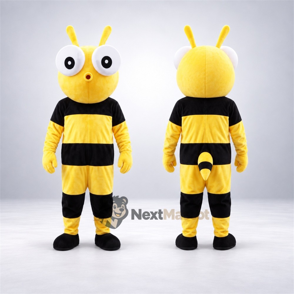 Bee Mascot Costume - Yellow, Tall Antennae Bee Mascot Costume - Yellow, Tall Antennae