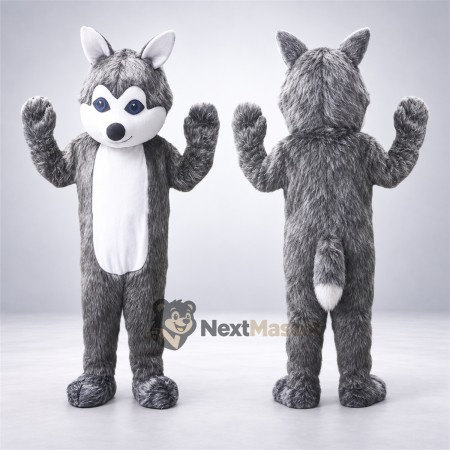 Wolf Mascot Costume - Gray for Grand Openings Wolf Mascot Costume - Gray for Grand Openings