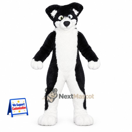 Dog Mascot Costume - Black and White for Parades Dog Mascot Costume - Black and White for Parades