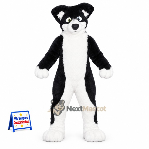 Dog Mascot Costume - Black and White for Parades