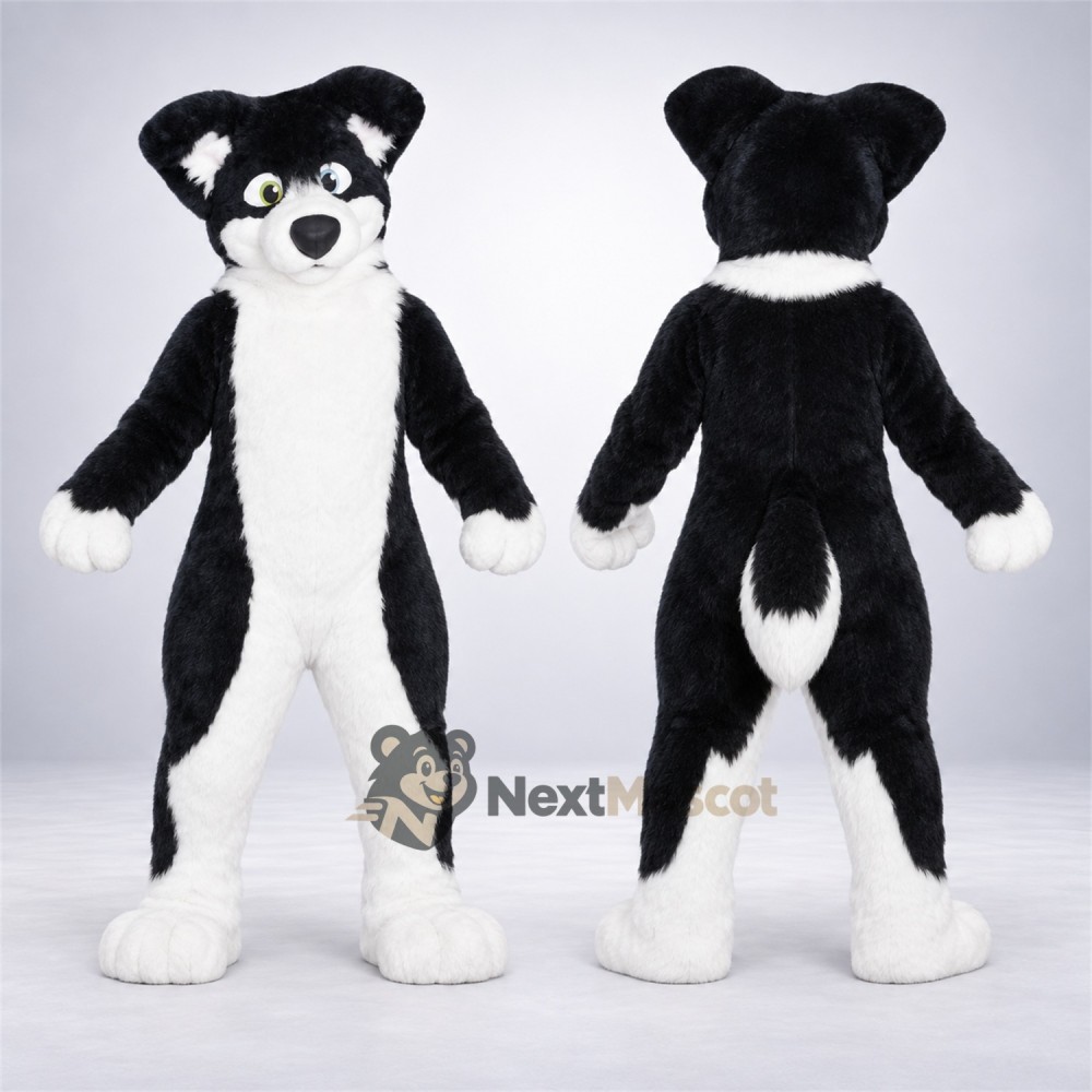 Dog Mascot Costume - Black and White for Parades Dog Mascot Costume - Black and White for Parades