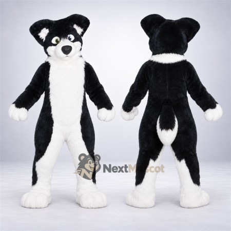 Dog Mascot Costume - Black and White for Parades Dog Mascot Costume - Black and White for Parades
