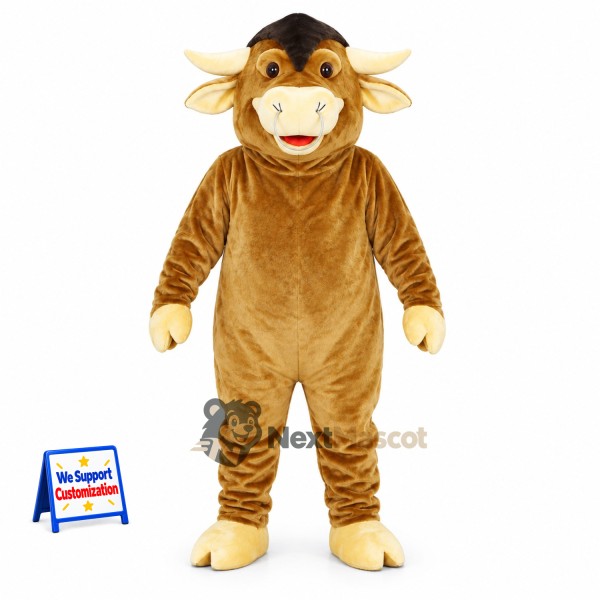 Bull Mascot Costume - Brown for Community Events