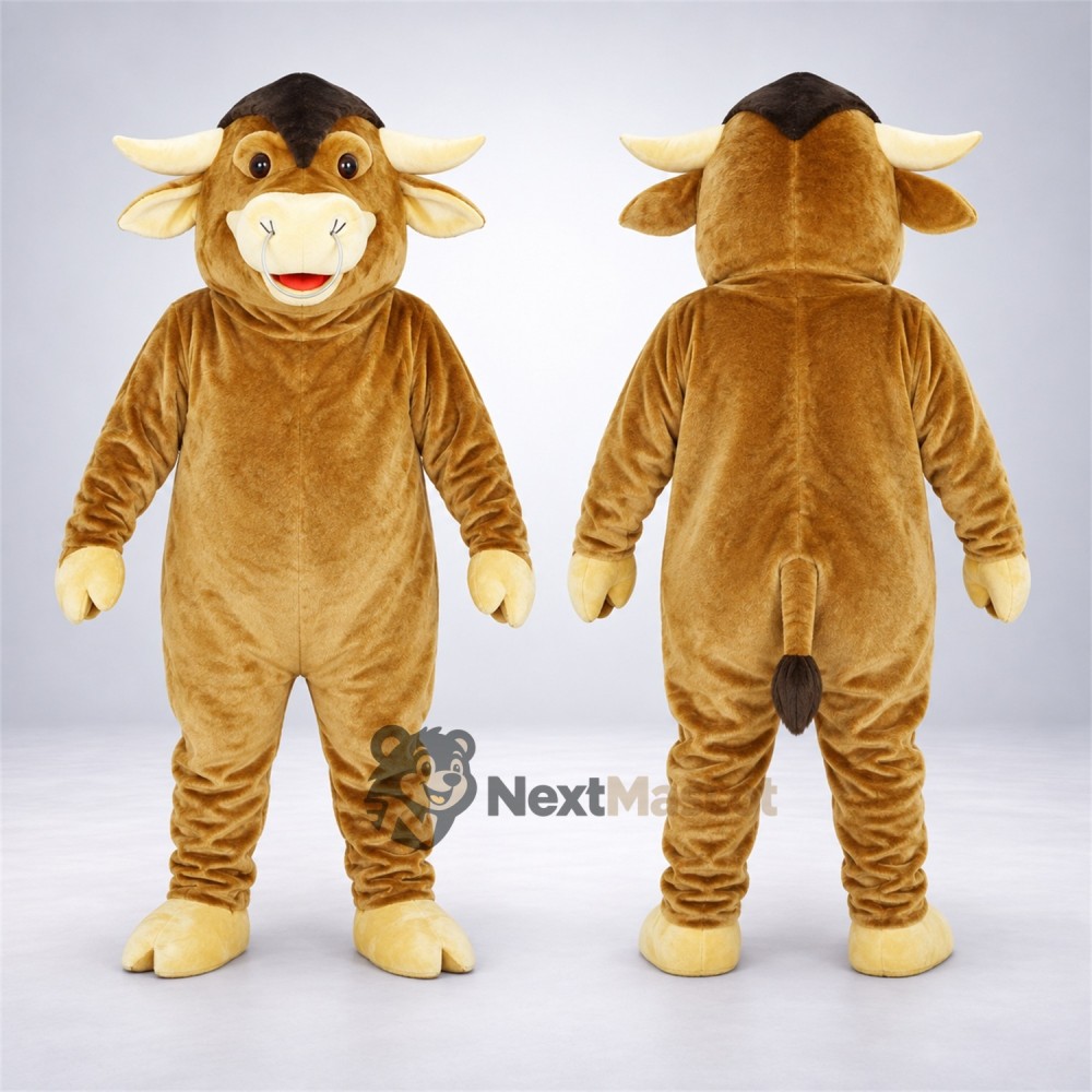 Bull Mascot Costume - Brown for Community Events