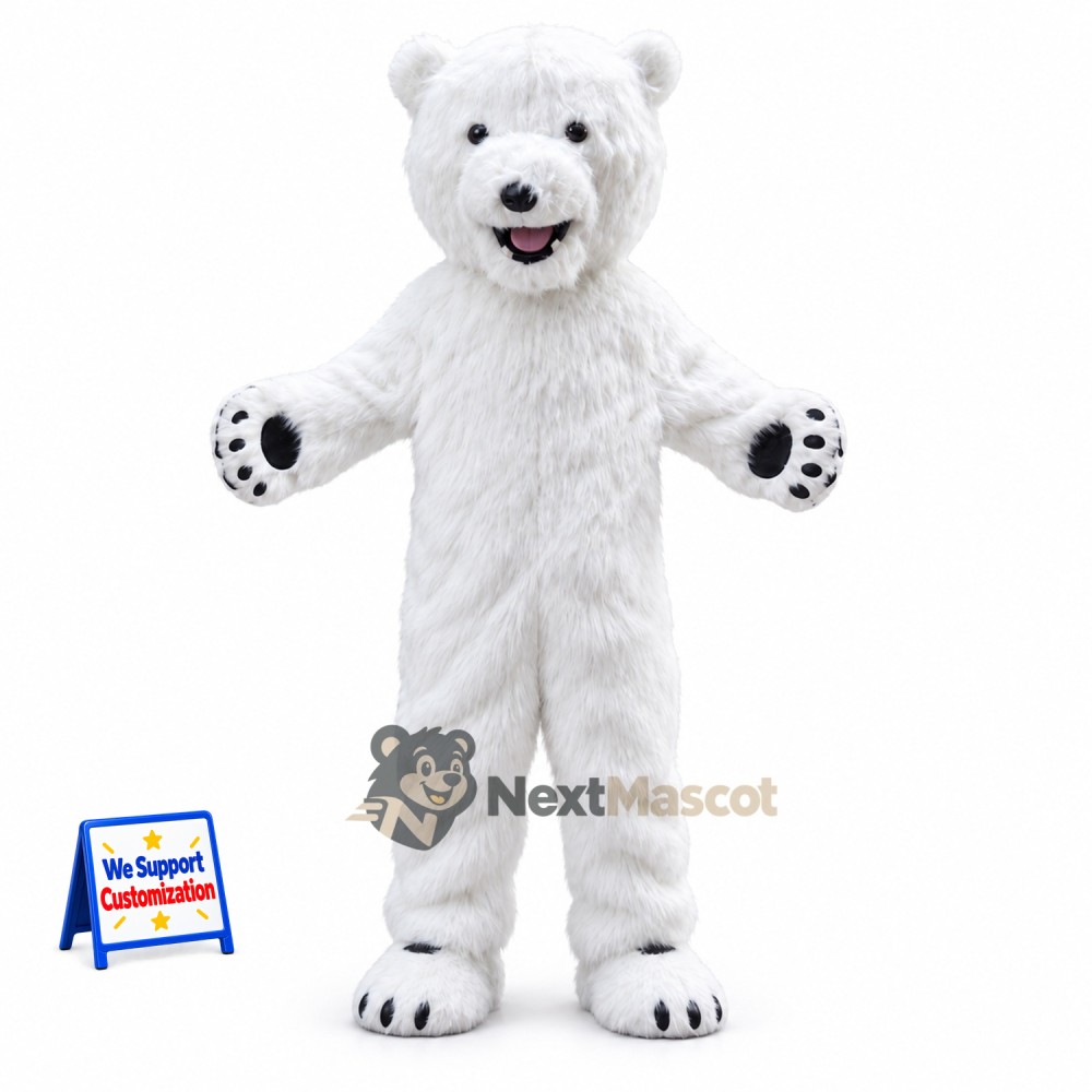 Bear Mascot Costume - White for School Events Bear Mascot Costume - White for School Events